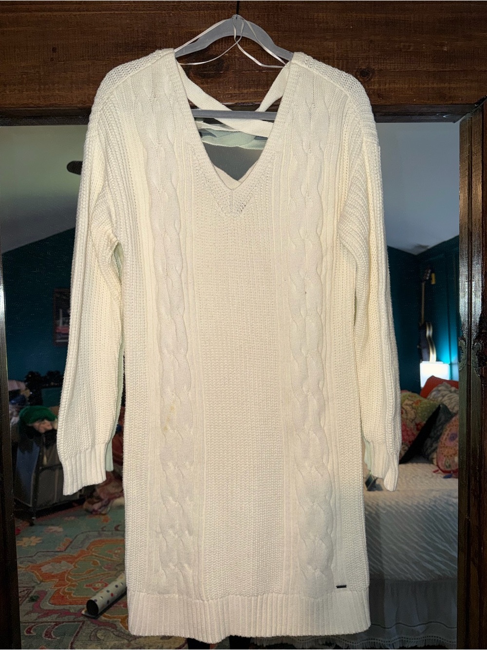 Hollister Cable-Knit V-Neck Sweater Dress - Women's